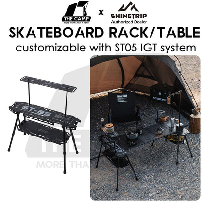 Shinetrip Skateboard Rack Table ST05 Tactical IGT Series Folding Table Shelf Storage Aluminum Alloy Meja Rak Khemah