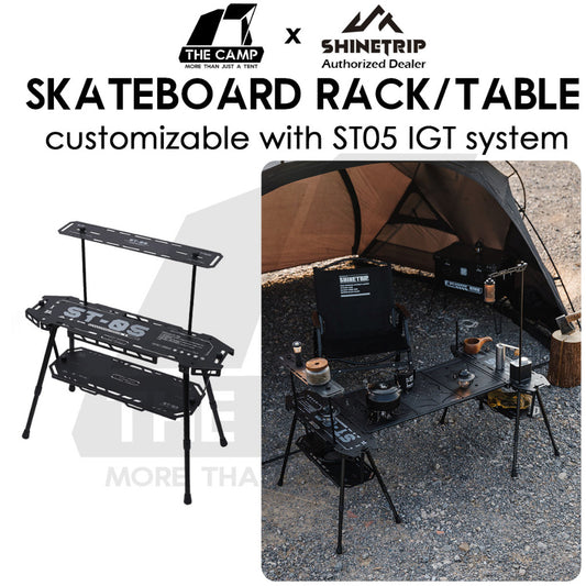 Shinetrip Skateboard Rack Table ST05 Tactical IGT Series Folding Table Shelf Storage Aluminum Alloy Meja Rak Khemah