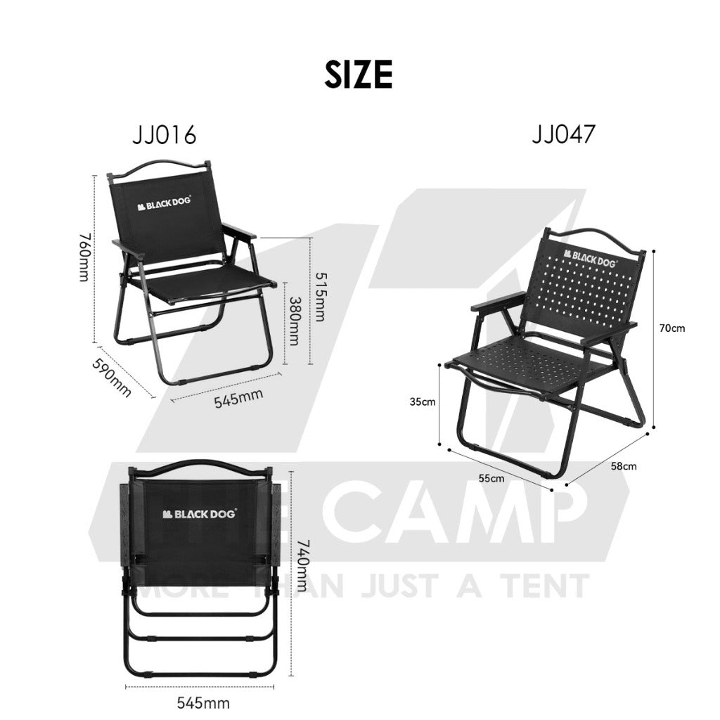 Blackdog Foldable Double Layer Kermit Chair PP Folding Camping Outdoor Tent Table Black CBD2450JJ016 CBD2450JJ047