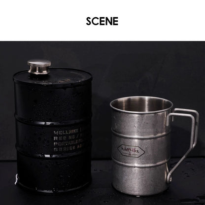 Wellhike SWS Oil Barrel Cup Mug 750ml Stainless Steel Tactical Style Outdoor Camping Cawan