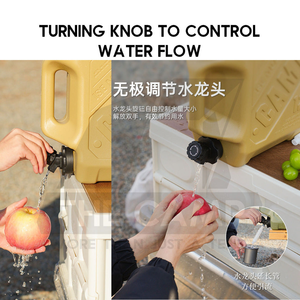 Ise Mount 12L Water Tank Bucket Double Handle Portable Container Water Tap Outdoor Camping PP Food Grade