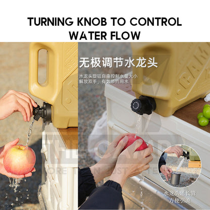 Ise Mount 12L Water Tank Bucket Double Handle Portable Container Water Tap Outdoor Camping PP Food Grade