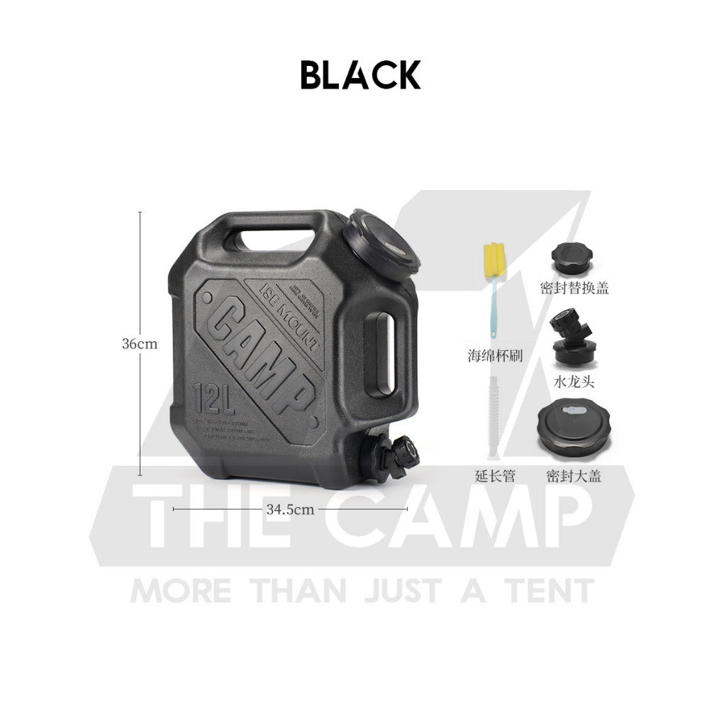 Ise Mount 12L Water Tank Bucket Double Handle Portable Container Water Tap Outdoor Camping PP Food Grade