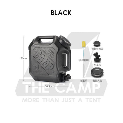 Ise Mount 12L Water Tank Bucket Double Handle Portable Container Water Tap Outdoor Camping PP Food Grade