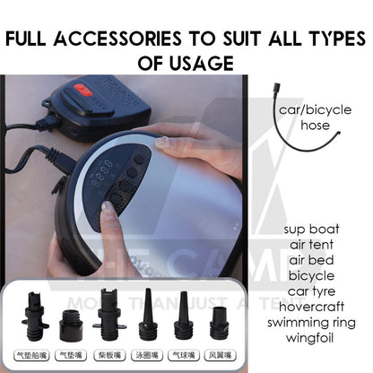Lovork Air Pump High Pressure High Low Volumn Dual Pump Design Battery Pack Air Tent Bed SUP Boat Swimming Pool Car