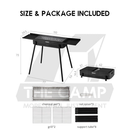 Naturehike Moyan Portable Charcoal BBQ Grill Stand Adjustable Height Stove Outdoor Camping Side Rack Shelf CNK2550CF013