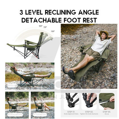 Naturehike T05 Reclining Chair with Mesh Head Rest Foot Rest Recliner Outdoor Camping Kerusi Healing CNK2550JJ023