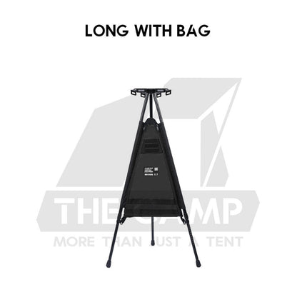 Shinetrip Triangle Stand Side Coffee Table Rack with Bag Mesh Adjustable Height Lamp Pole Outdoor Camping