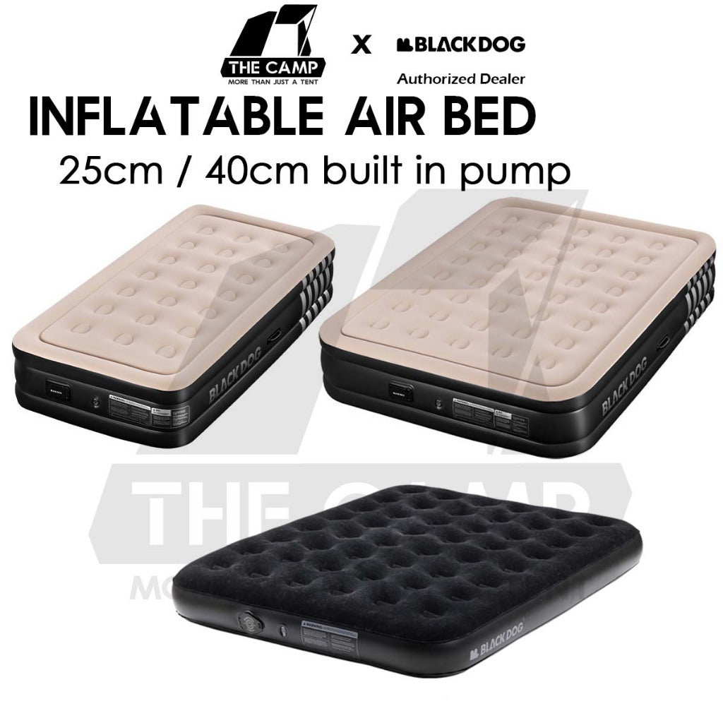 Blackdog Inflatable Air Bed 25cm 40cm Built in Pump Single Double Black Mattress Inflatable CBD2550WS037 CBD2450WS027