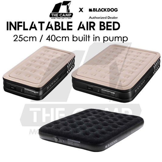 Blackdog Inflatable Air Bed 25cm 40cm Built in Pump Single Double Black Mattress Inflatable CBD2550WS037 CBD2450WS027