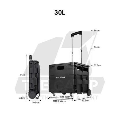 Blackdog 30L / 50L Wheel Storage Box Telescopic Handle Foldable Shopping Cart Camping Wagon Trolley Compact CBD2550XB016