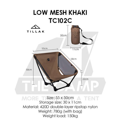 Tillak Moon Chair Low Back High Back 1000D Cordura Foldable Outdoor Camping Compact Size Kerusi Healing