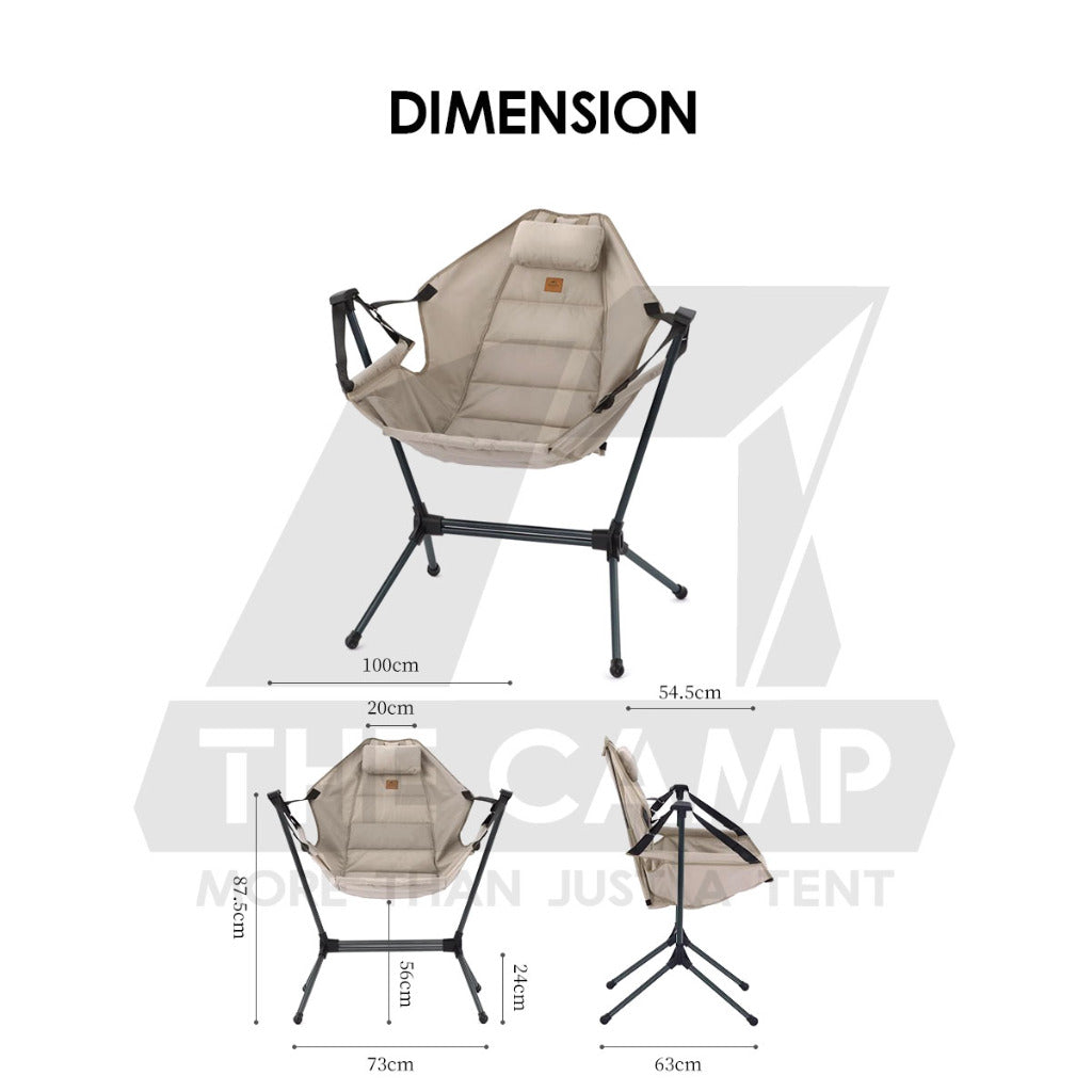 Naturehike Foldable Rocking Chair Portable Adjustable Camping Folding Sling Chair Table Tent Nail Peg Bag NH21JJ004