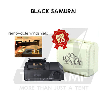 Buerk Mini Cassette Gas Stove 3.5KW Portable Cartridge Burner Furnace Outdoor Camping Picnic Windshield Pink Black Green