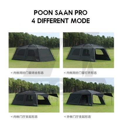 Vidalido Poon Saan Tent Outdoor Camping Two Rooms Three Living Hall Room Manual Tent Black Large & Medium