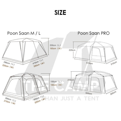Vidalido Poon Saan Tent Outdoor Camping Two Rooms Three Living Hall Room Manual Tent Black Large & Medium