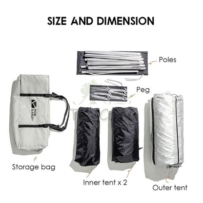 Mobi Garden Shijia SJ4 Tent 1 Hall 2 Room Large 4 People Quick Fast Rainproof Outdoor Camping Nail Pole Chair Naturehike