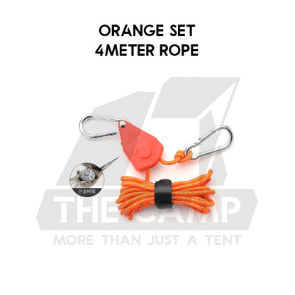 Camping Rope Pulley Adjuster Regulator 4 meter Paracord Outdoor Adjustable Tensioner Reflective Tent Buckle Tali Khemah