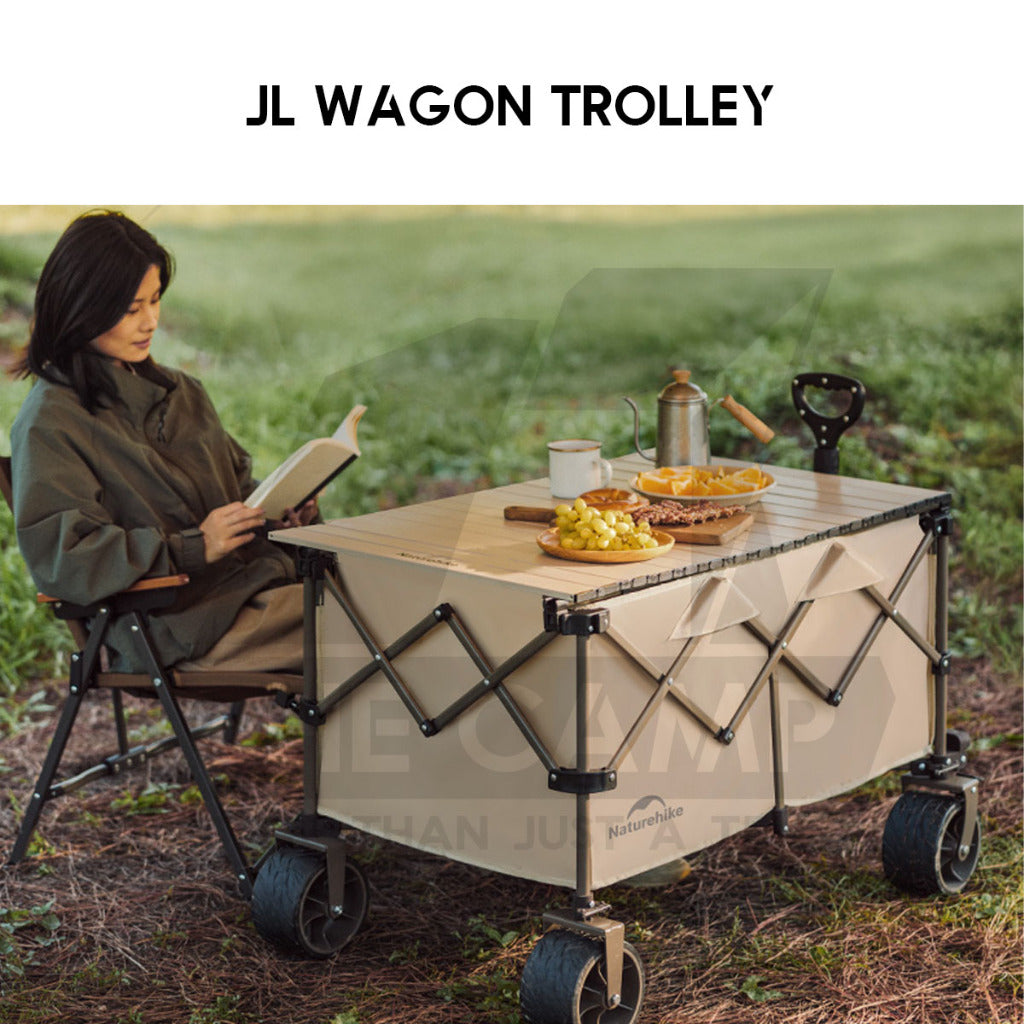 Naturehike JL Wagon Trolley Outdoor Camping Cart with Brake 10cm Thick Wheel 140L 280L 340L 385L 450L Black CNK2450JJ017