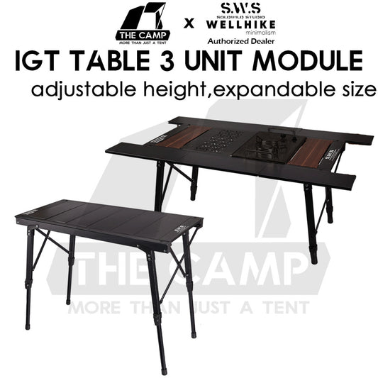 Wellhike SWS IGT Table Adjustable Height Expandable Side Spider Stove Acrylic Wood Plate Lamp Pole Water Dispenser