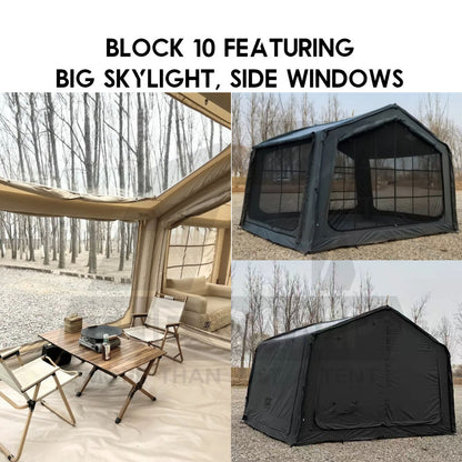 Spark Block 09 10 05 Air Tent Large Space Tactical Style Grey Black Khaki Beige Army Green Inflatable Khemah Angin Coody