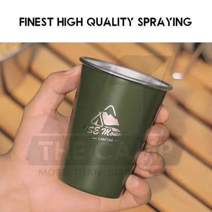 Shinetrip / Ise Mount Portable 4PCS Set / Single Stainless Steel Cup Lid Straw Pouch Storage Bag Camping Outdoor Black