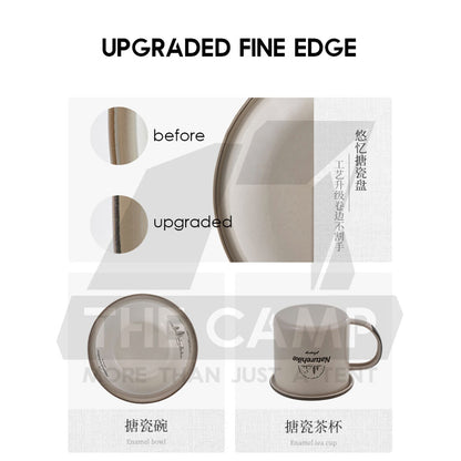 Naturehike Enamel Tableware Bowl Plate Cup Mug Outdoor Camping Cookware Black Limited Edition NH20SJ030