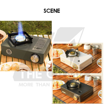 Buerk Cassette Gas Stove High Power 5.2KW Portable Cartridge Burner Furnace Outdoor Camping Picnic Windshield Black