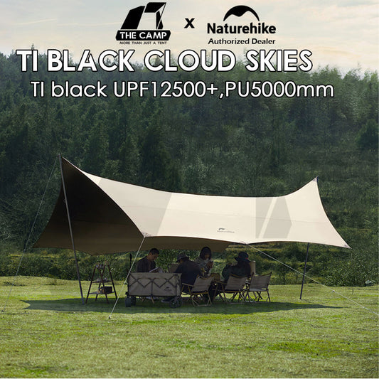 Naturehike TiBlack Cloud Skies Ultra Large Tarp Flysheet Outdoor Camping Ti Black Waterproof Moraine C2350WS010