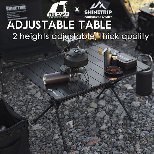Shinetrip Foldable Aluminium / Cloth Camping Adjustable Height Table Canvas Rack Folding Compact Tent Chair Flysheet