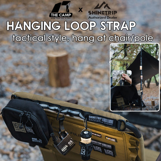 Shinetrip Hanging Loop Strap Molle System Kermit Chair Hanger Lamp Flysheet Pole Rod Bag Tactical Black