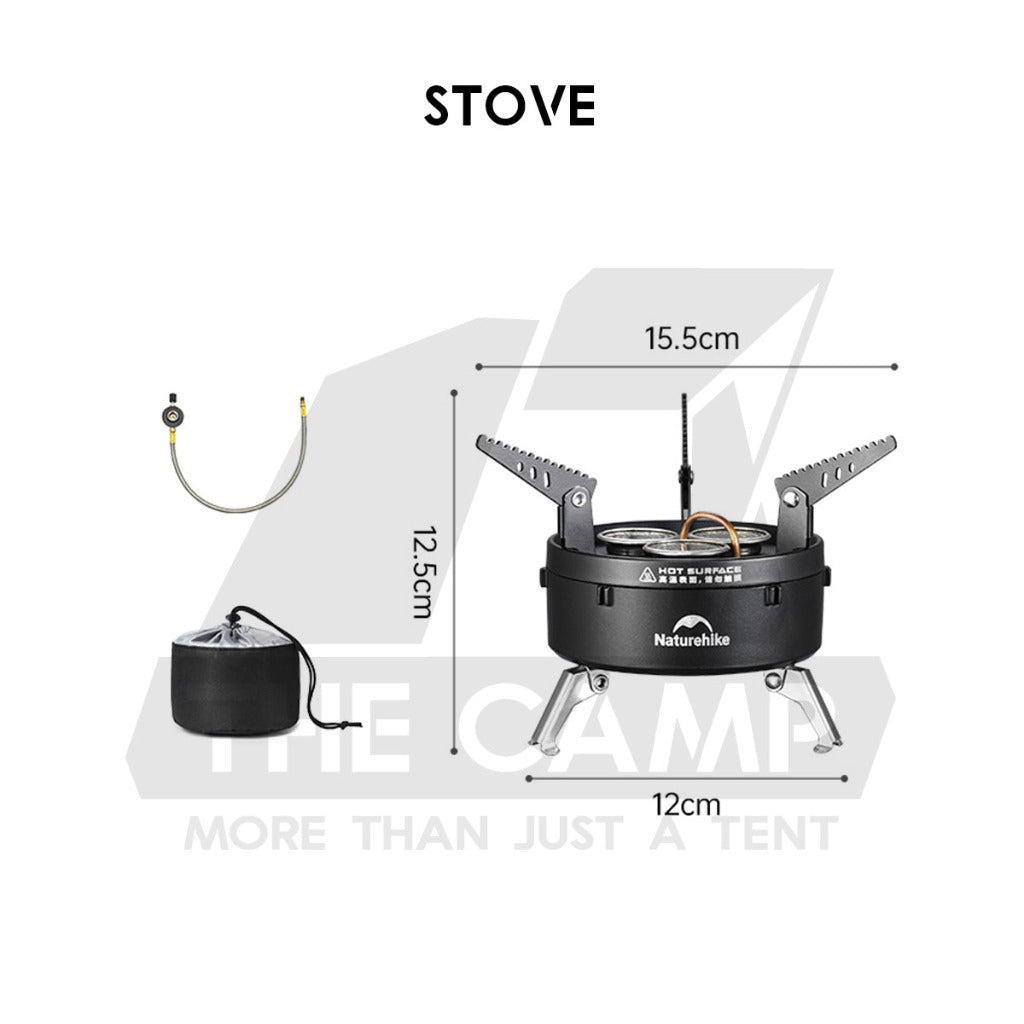 Naturehike Dark Star Three Burner Gas Stove 3300W Foldable IGT Table Half Plate Modular Outdoor Camping CNK2450CF019