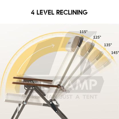 Naturehike T02 Recliner Chair with Arm Rest Portable Adjustable Outdoor Camping Kerusi Healing High Back CNK2550JJ012