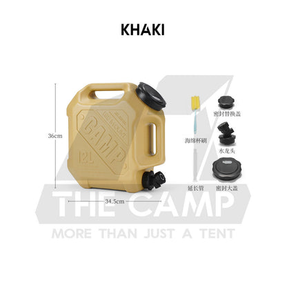 Ise Mount 12L Water Tank Bucket Double Handle Portable Container Water Tap Outdoor Camping PP Food Grade