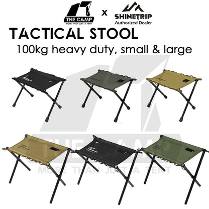 Shinetrip Foldable Tactical Stool Heavy Duty Table Hanging Ring Loop Black Velcro Aluminium Table