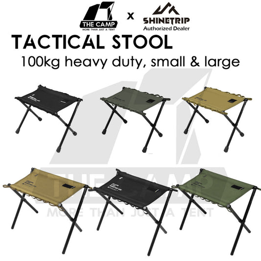 Shinetrip Foldable Tactical Stool Heavy Duty Table Hanging Ring Loop Black Velcro Aluminium Table