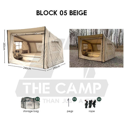 Spark Block 09 10 05 Air Tent Large Space Tactical Style Grey Black Khaki Beige Army Green Inflatable Khemah Angin Coody
