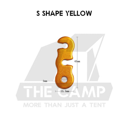 Camping Aluminium Tent Rope Tensioner Adjuster Deck Peg Fishbone Hanger Paracord Tarp 2 Holes S Shape Triangle Squid
