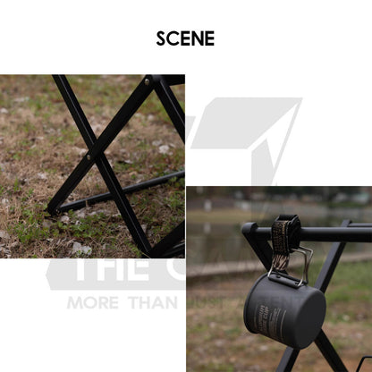 Wellhike SWS Rack Table Shelf Aluminium 2 Layer Tactical Style Tripod Stand Hanger Organizer Outdoor Camping Rak Meja