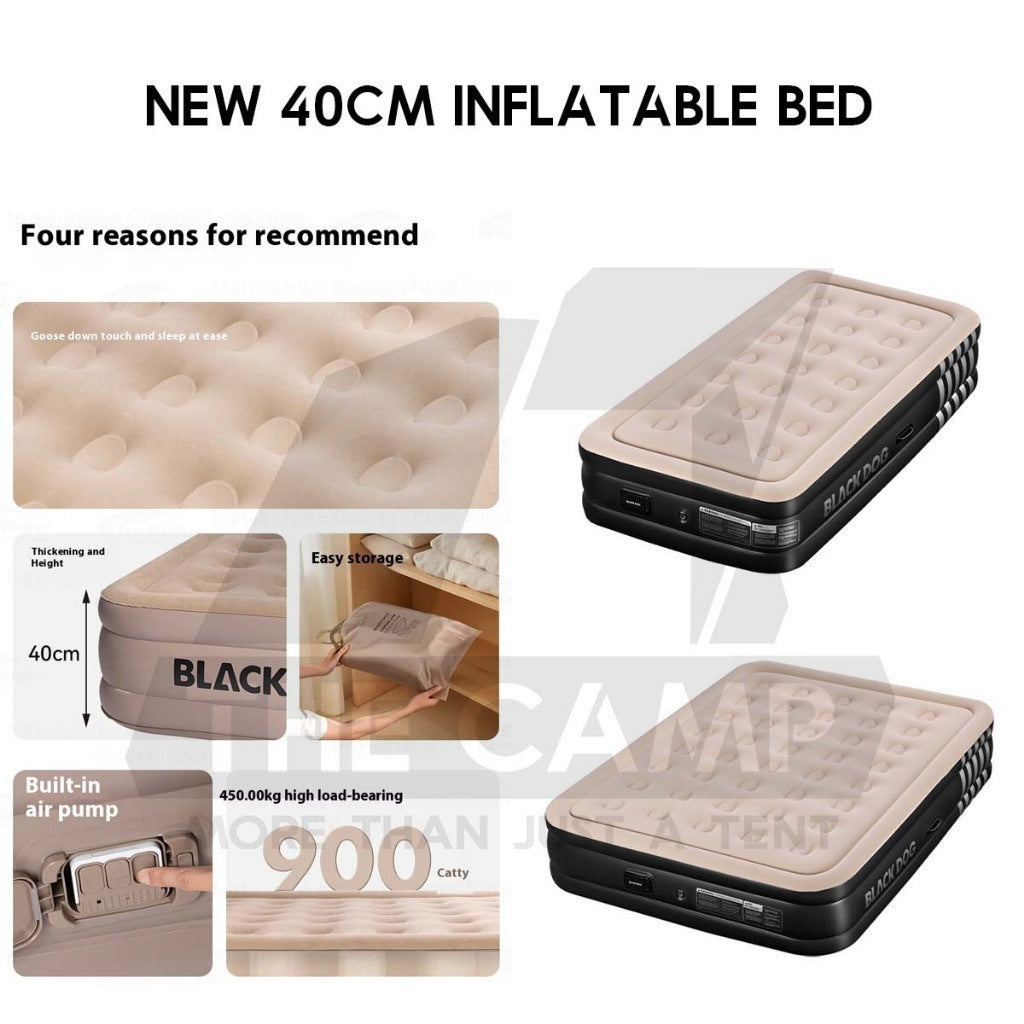 Blackdog Inflatable Air Bed 25cm 40cm Built in Pump Single Double Black Mattress Inflatable CBD2550WS037 CBD2450WS027