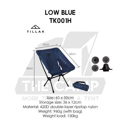 Tillak Moon Chair Low Back High Back 1000D Cordura Foldable Outdoor Camping Compact Size Kerusi Healing