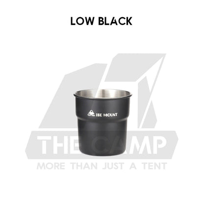 Shinetrip / Ise Mount Portable 4PCS Set / Single Stainless Steel Cup Lid Straw Pouch Storage Bag Camping Outdoor Black