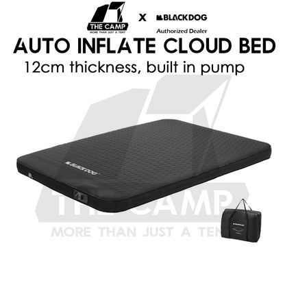 Blackdog 12cm Auto Inflate Cloud Sponge Bed Double Queen Outdoor Camping Mattress Tilam Hitam Black CBD2450WS043