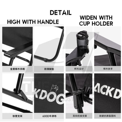 Blackdog Foldable Chair Single Chairs V2 Director Chair Folding Camping Outdoor Tent Table Black BD-YZ002 CBD2450JJ025