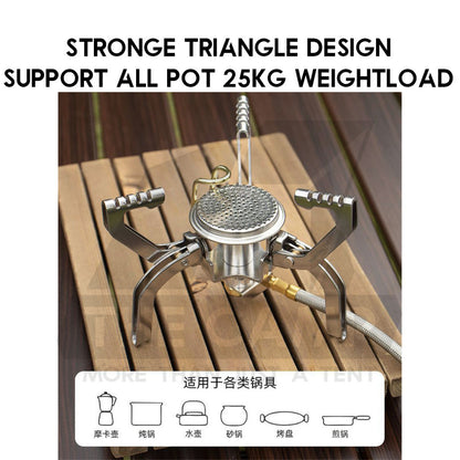 Buerk Portable Gas Stove Heavy Duty High Quality Gas Reversible Folding Foldable Outdoor Camping Adaptor Adapter Mini