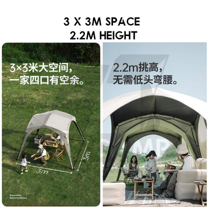 Naturehike Auto Dome Shelter Camping Tarp Inner Tent Extension Flysheet Door Mesh TPU Cloth Groundsheet CNK230WS014