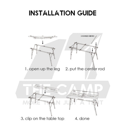 Shinetrip Starship 3 Plate Table Tactical Style IGT Expandable with Accessories Side Rack Stove BBQ Stand Meja