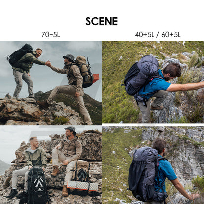 Naturehike Hiking Backpack Bag 40L+5L 60L+5L 70L+5L Climbing Waterproof with Rain Cover NH70B070-B NH19BP095 NH20BB113