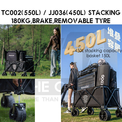 Blackdog Camping Wagon Cart Thickwheel Citywalk 150L 200L 320L 380L 450L Trolley Table Top BD-TC002 CBD2450JJ014