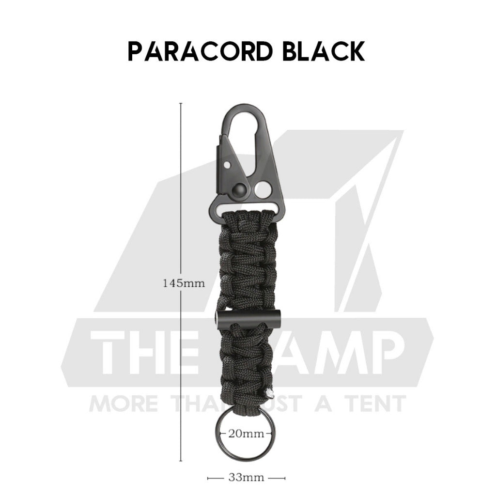 Tactical Keychain Nylon Canvas Men Belt Velcro Outdoor Camping Carabiner Key Hook Black Khaki Army Green